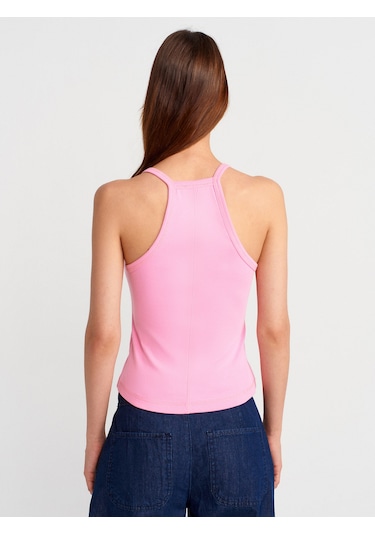 Dilvin 21106 Düğme Detaylı Askılı Atlet-pembe Pembe