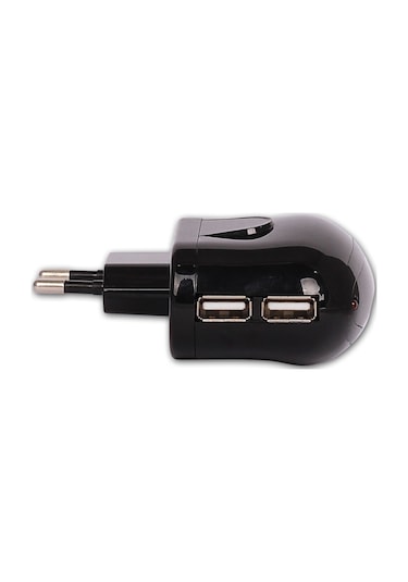 Retro RWA-U03B Telefon Usb Çift Usb Şarj Adaptörü - Siyah