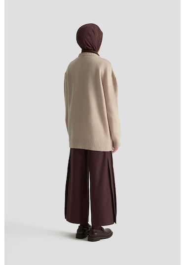 Armine İşleme Detaylı Kazak 25kd6003 Bej Bej