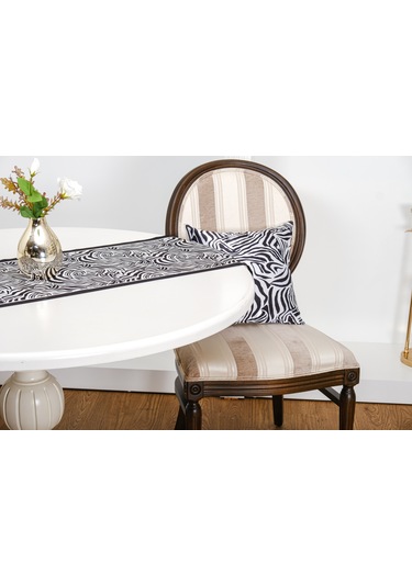 Finezza Zebra  Baskılı Kumaş Siyaha Beyaz Kırlent Kılıfı 45x45  İkili - 1434