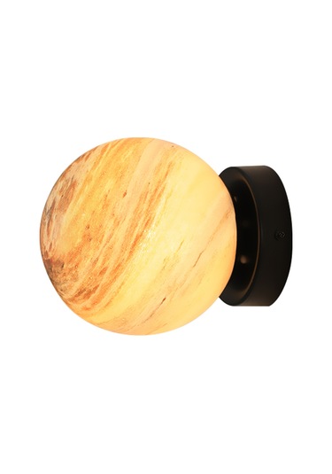 Yifomall Siyah-turuncu Güneş Sistemi Duvar Lambası E27 Avrupa Tipi, 110-240v, Ampul Hariç - Demir Ve Cam Malzeme Çok Renkli