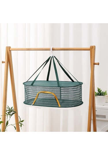 40 X 60 Cm Katlanabilir Kurutma Balıkçılık Sebzeler Balık Ağı Asılı Giysi Kurutma Depolama Rafı, Özellikleri: 1 Katman Yeşil