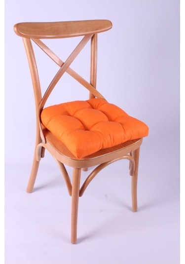 Altınpamuk Altınpamuk Lina Pofidik Turuncu Sandalye Minderi Özel Dikişli Bağ