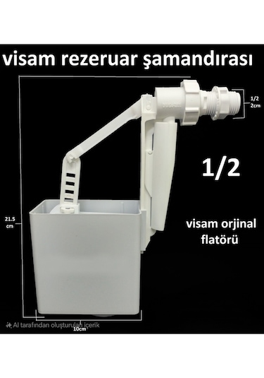 Visam Jet Flator 1/2 Gömme Rezervuar Slim 80 Uyumlu Beyaz