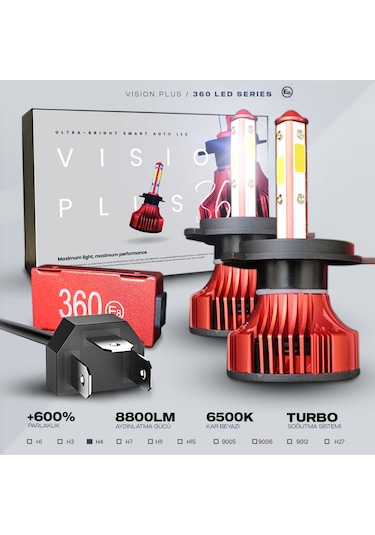 C9 360 Led Xenon Dob H4 34w 8800 Lumen