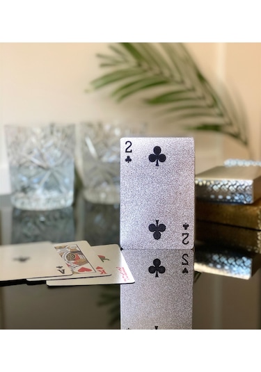 Gümüş Kaplama  Iskambil Oyun Kartı
