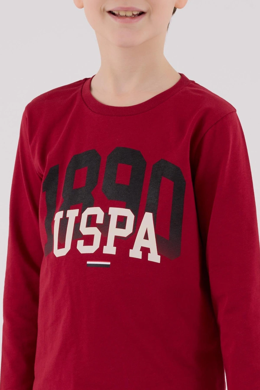 U.s. Polo Assn. Erkek Çocuk Uzun Kol Pijama Takım Bordo-1776 Bordo
