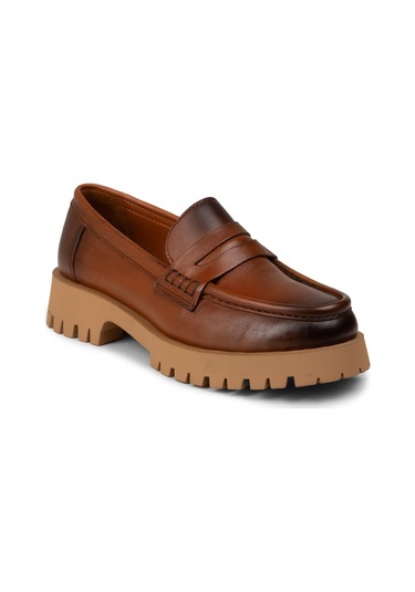 Deery Kadın Hakiki Deri Taba Rengi Loafer Ayakkabı - 02034ztbac02
