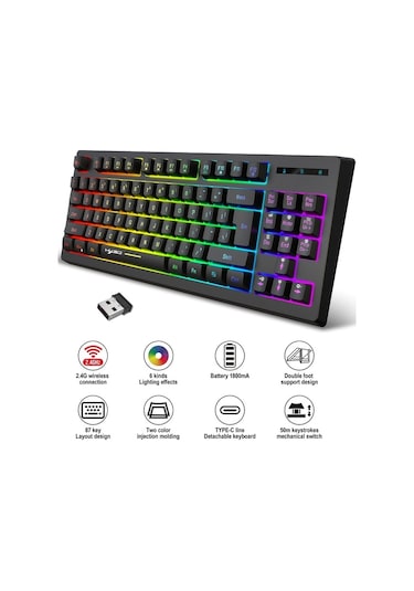 Hxsj L100 RGB Kablosuz Klavye