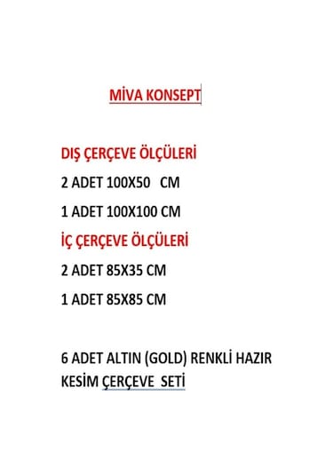 Altın Gold Renk Dekoratif Poliüretan Duvar Çıtası 6' Lı Hazır Kesim Çerçeve Seti