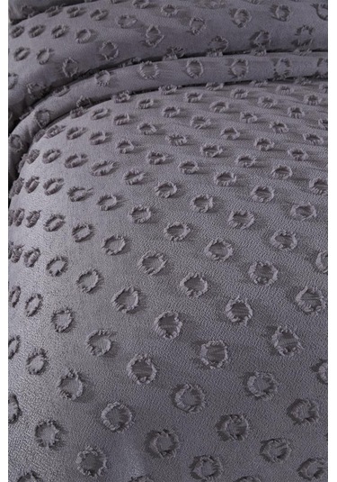 Çeyiz Diyarı Konik 2 Parça Tek Kişilik Pike Takımı Antrasit Antrasit