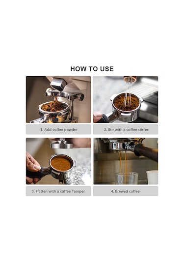 Tenfowee 51mm 304 Çelik Kahve Tamper Ve 6 İğne Stirrer Seti - 35lb Sabit Basınçlı Kahve Makinesi Aksesuarı Kahverengi