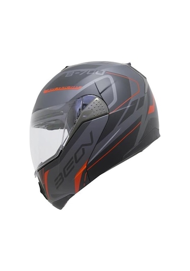 Beon B700 Air Tek Çene Açılır Vizörlü Kask Kırmızı - Siyah