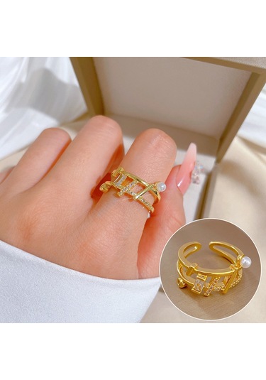 Ayarlanabilir Açıklığa Sahip Zarif Zirkon Yüzük No.32 Çok Renkli