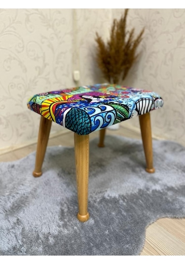 Trend Naturel Diego Ahşap Ayak Uzatma Pufu Makyaj Koltuğu Bench Tabure