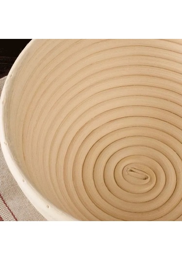 Maiyame 20 Cm X 20 Cm Yuvarlak Rattan Ekmek Mayalama Sepeti, Doğal Nefes Alma Ve Püskürme İçin, Bezi Döşemeyle, 1 Adet Bej