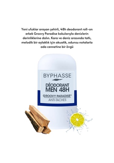 Byphasse Groovy Paradise 48H Erkek Roll-On Deodorant 50 ML