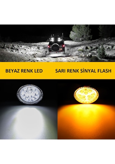 Off Road 16 Led Çalışma Lambası Drl Sarı Renk Flash Sis Farı