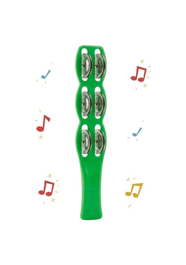 Temel Plastik Çubuk Tef 6 Zilli Yeşil 26 Cm