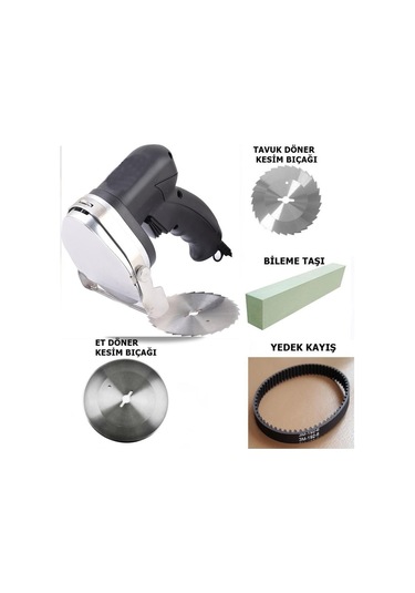 Döner Kesme Makinası Elektirikli+yedek Tavuk Döner Kesme Bıçağı+yedek Kayış-rdc