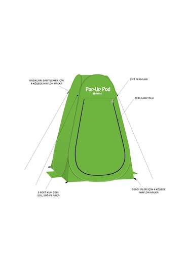 Gigatent Pop-up Tuvalet/kabin Çadır Yeşil