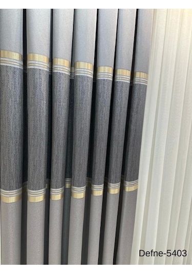 Nivemeshome Defne Gri Ft614166 V-5403 1/3 Sık Pileli Fon Perde Apm Gri