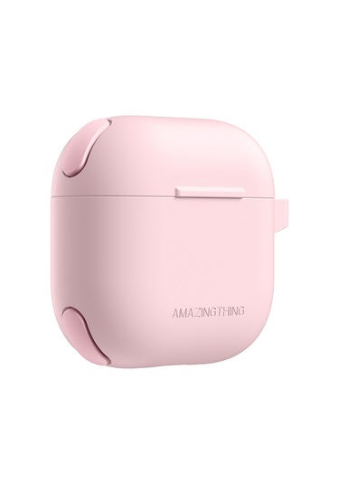 Airpods 4 Kılıf Amazingthing Airbag Köşe Tasarımlı Omni Serisi Silikon Kılıf Pembe