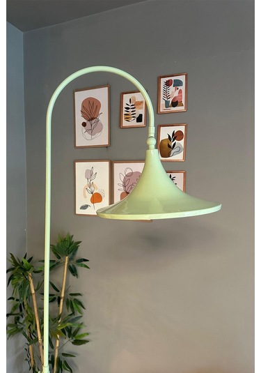 Mint Lambader Hareketli Başlık Sehpalı Modern Dekoratif Metal Oturma Odası Çalışma Odası 6966 Yeşil