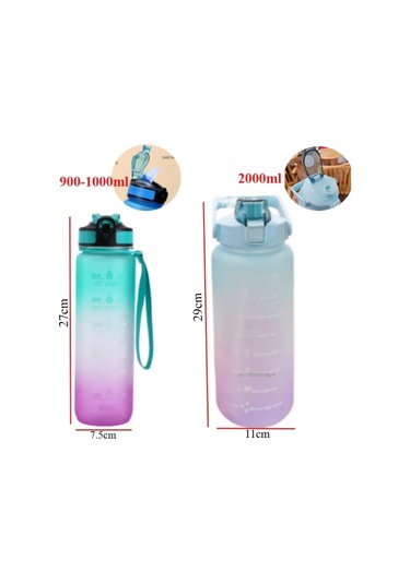 1000 Ml/2000 Ml Taşınabilir Seyahat Su Pipetli Şişe Motivasyon Spor Spor 900-1000ml Green-b 600ml To 1000ml 900-1000ml Green-b