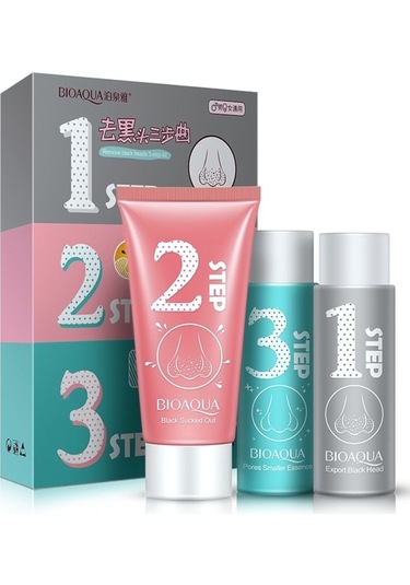 Bioaqua 3 Adımlı T Bölgesi Siyah Nokta ve Gözenek Bakım Seti