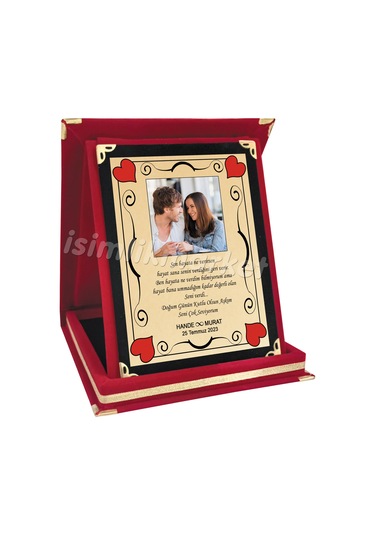 Isimlikmarket Sevgiliye Hediye Kadife Plaket Doğum Günü Hediyesi