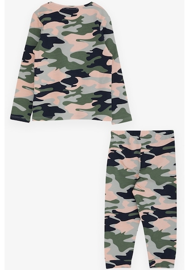 Macawı Kız Çocuk Pijama Takımı Kamuflaj Desenli 3-7 Yaş, Karışık Renk-karışık Renk Çok Renkli