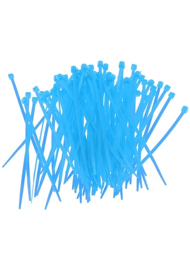 Homyl 100 Parça Naylon Kendinden Kilitlemeli Kablo Fermuar Mavi