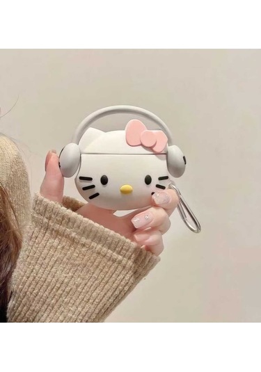 Iphone 1/2. Nesil Uyumlu Koruyucu Bluetooth Kulaklık Kılıfı Figürlü Hello Kitty Airpods 1/2. Nesil