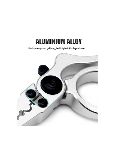 Kilitli Alüminyum Mini Olta Pensi - Halka Açıcı, Misina Makası, Çok Amaçlı Balıkçılık Aleti Koyu Menekşe