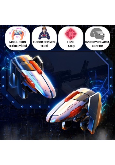 Coofbe Profesyonel Yüksek Hassasiyetli Telefon Tetik Mobil Oyun Tetik Aparatı 4 Buton Nişan Ve Tetik Tuşu