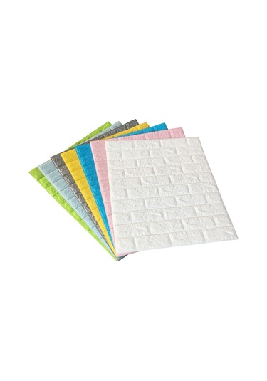 Sones 2 Adet Kendinden Yapışkanlı Su Geçirmez Tv Arkaplan Tuğla Duvar Kağıtları 3d Duvar Sticker Oturma Odası Duvar Kağıdı Duvar Resmi Yatak Odası Dekoratif Stickerlar, Boyutlar: 70cm X 77cm Gümüş Gri Diğer