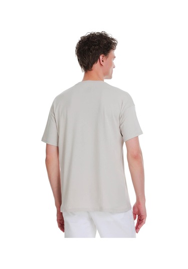 Hatemoğlu Taş Regular Fit 100% Pamuk Bisiklet Yaka Oversize Tişört 1995332 Taş