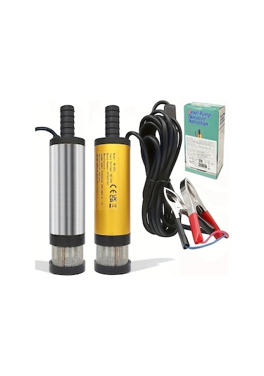 24v 38mm-altın Dc 12v 24v Su Altı Elektrikli Pompa, Dizel Ve Su İçin Uygun. Alüminyum Alaşımlı Kabuk 12l/dakika Yakıt Transfer Pompası