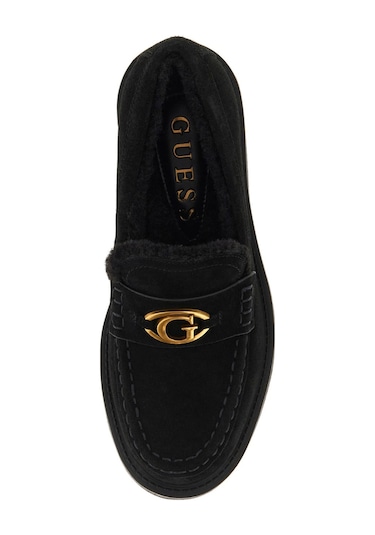 Kadın Yanikay Kürk Astarlı Süet Kalın Tabanlı Makosen - Siyah 4120780