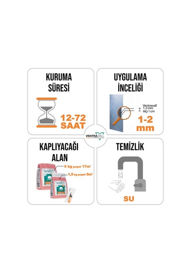 Ventrawall - Krem Duvar Boyası Ve Pamuk Sıva - C12 - 5 Kg