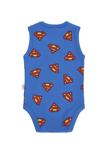 Civil Baby Superman Empirmeli 3-18 Ay Çıtçıtlı Badi - Mavi Saks Mavisi