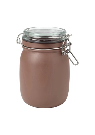 Kavanoz 1 Lt Çap: 12 Cm Yükseklik: 16.5 Cm Contalı Kilitli Bej