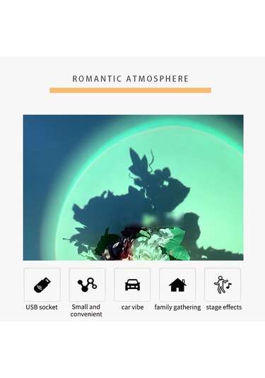 Kosona 360 Döner Boru Güneş Batımı Işığı - Yumuşak Renkli Projeksiyon, Usb Çalışır, Romanatik Ortam Aydınlatması, Fotoğraf Ve Canlı Yayın Arka Planı