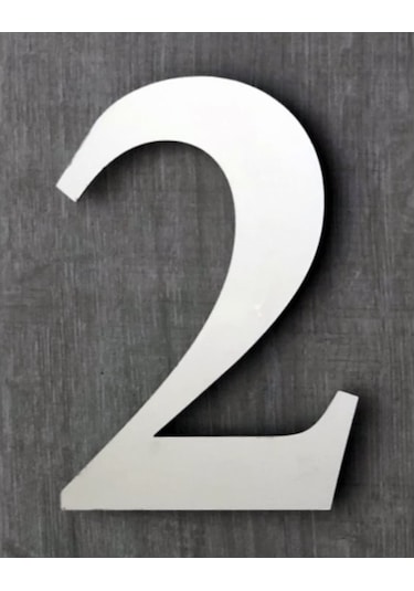 Kapı Numarası 15 Cm No 2,Kendinden Yapışkanlı Paslanmaz Çelik