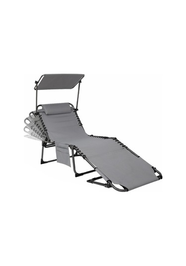 Kingcamp Magnolia B10 Plus Hands-free Premium 7 Kademeli Katlanır Şezlong Grey Gri