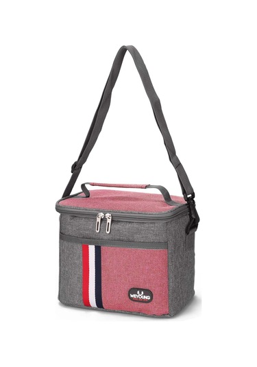 Neevoyu 8l Kapasiteli Isı Saklama Çanta - Aluminyum Folyo Içli, Su Geçirmez, Elden Taşınabilir, Piknik Ve Ofis İçin Turuncu-pembe Büyük Boy Pembe