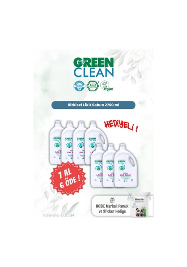 Green Clean Bitkisel Likit Sabun 2750 Ml 7 Al 6 Öde Ve Rosie Hediye
