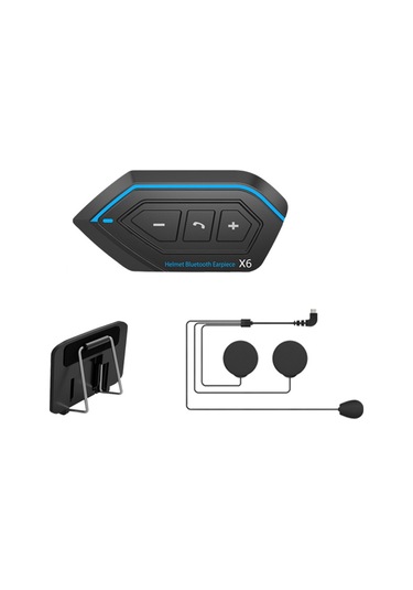 Vkemall X6 Kask Bluetooth Kulaklık Motosiklet Kask Kulaklığı Bluetooth 5.0 Motosiklet İnterkom Kulaklığı Siyah Yumuşak Kablolu Mikrofon
