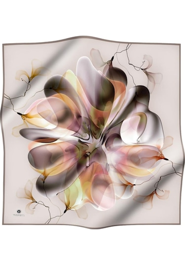 Vissona Twill İpek Eşarp Bej - Gül Kurusu